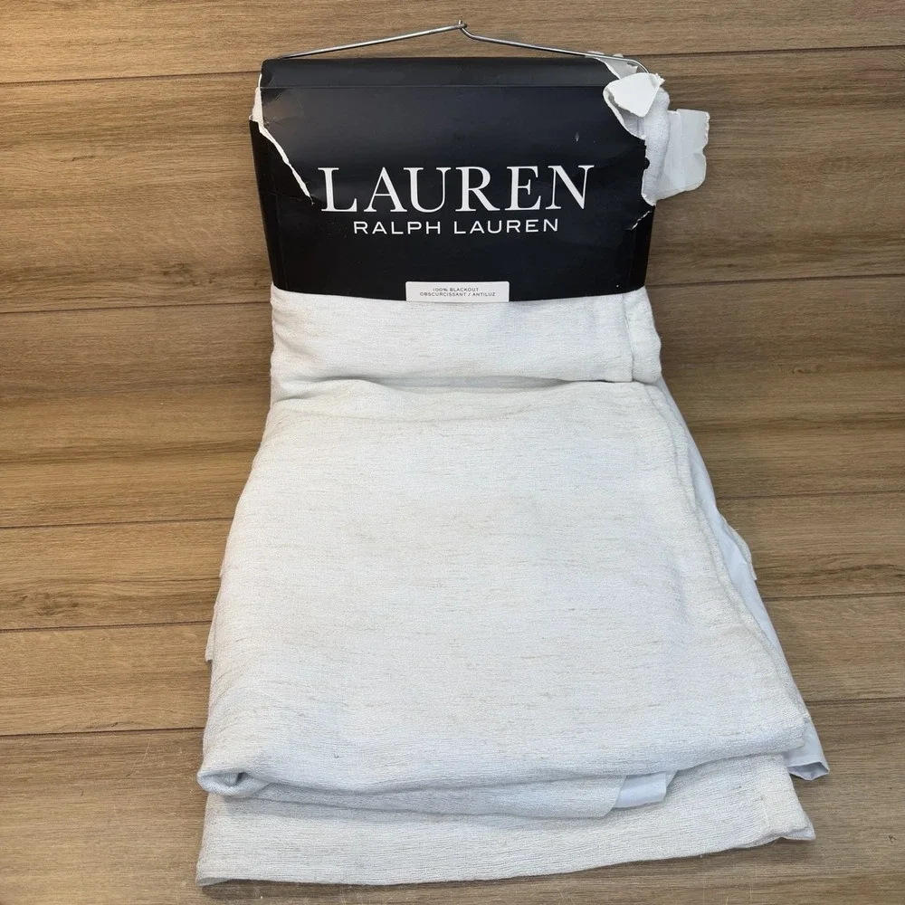 Ralph Lauren Long Window Curtains Drapes 2 Panels 54x108 Natural Blackout Linen